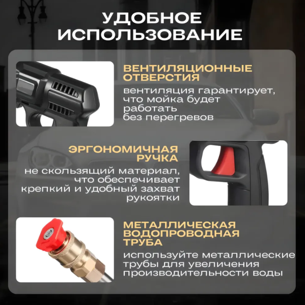 Портативная аккумуляторная (48В) мойка для автомобиля в кейсе / Мойка высокого давления беспроводная